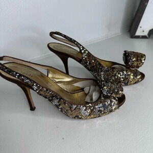 Kate Spade Gold Sequin Heels